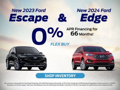 0% APR on 2023 Escapes and 2024 Edges