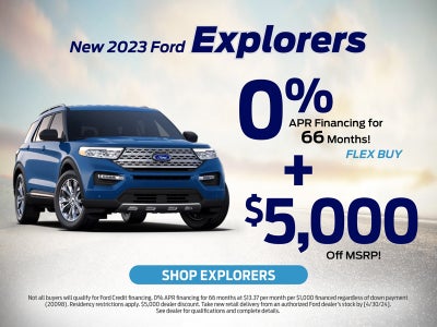 0% APR and Up To $5,000 of MSRP on 2023 Explorers